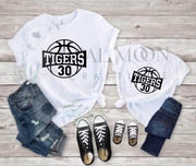Tigers Basketball with player number